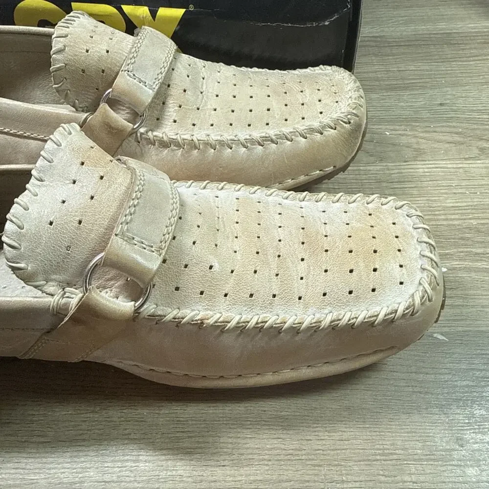GBX Beije Leather Upper Slip On Beige Loafers Men's Shoes Size 12M